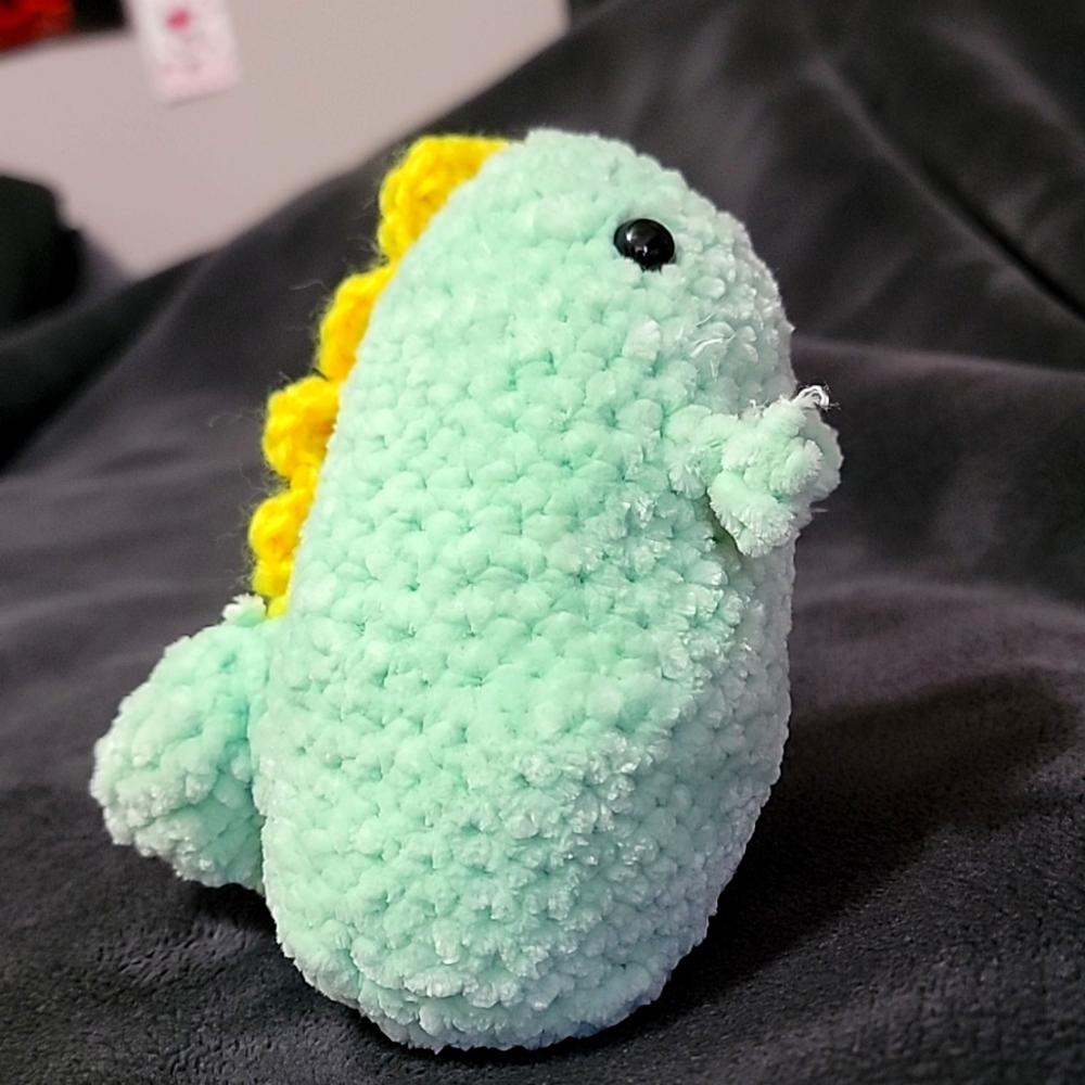 Mini crochet dinosaur
